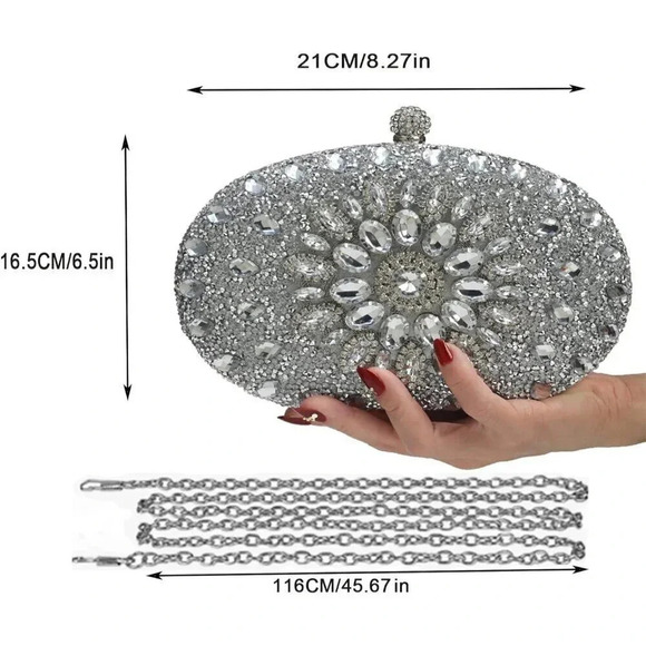 ❤️ Women's Bag Shiny Rhinestone Shoulder Bag,for Cocktail Formal - Picture 2 of 7